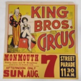 Vintage King Bros Circus Poster