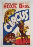 Large Vintage Hoxie Bros Circus Poster w/ Great Graphics