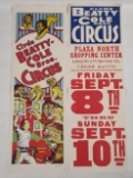 2) Vintage 3-1/2ft Beatty Cole Bros Circus Posters / Lion Graphic