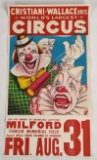 Vintage Cristiani-Wallace Bros Circus Poster w/ Clowns With Dynamite Graphics
