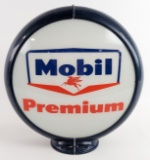 Mobil Premium Gas Pump Globe w/ Glass Lens & Capcolite Body