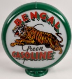Contemporary Bengal Green Gasoline Gas Pump Globe w/Glass Lenses