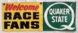 Vintage Quaker State Oil Speedway Welcome Race Fans Banner