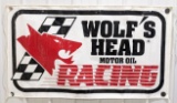 5ft Vintage Wolf's Head Racing Motor Oil Advertising Banner