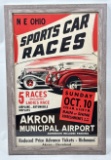 Original 1930s-40s Akron Airport Auto Races Poster