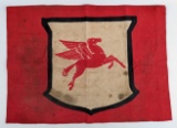 Vintage Mobil Oil Pegasus Cloth Red Racing Flag