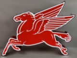 3-1/2ft Mobil Pegasus Custom Lighted Service Station Sign
