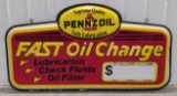 6ft Vintage Pennzoil Fast Oil Change Lighted ÊEmbossed Lexan Sign