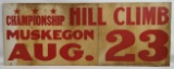 4-1/2ft Vintage Muskegon Motorcycle Championship Hill Climb Sign