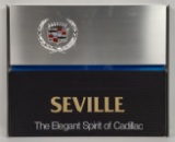 Vintage Cadillac Seville Metal Dealership Sign