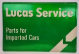Vintage SST Lucas Service Imported Car Parts Embossed Advertising Sign