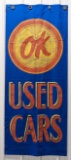 6ft Vintage Chevrolet OK Used Cars Dealership 2-Sided Cloth Banner