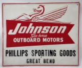 Vintage SST Johnson Sea-Horse Outboard Boat Motors Embossed Dealership Sign