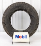 Vintage Mobil Service Station Tire Display Rack Stand w/ NOS Mobil Tire