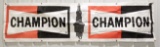 Nearly 8ft Vintage Champion Spark Plugs Advertising Banner