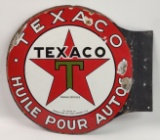 Vintage DSP French Texaco Motor Oil Flange Advertising Sign