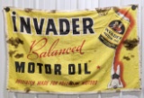 Vintage Invader Motor Oil Canvas Advertising Banner