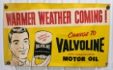 Vintage Valvoline Motor Oil Advertising Banner 57x33