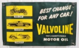 Vintage Valvoline Motor Oil Advertising Banner w/ Automobile Graphics 57x33