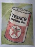Vintage Texaco Motor Oil Cloth Advertising Banner