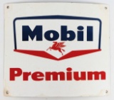 Vintage SSP Mobil Premium Gas Pump Plate Advertising Sign