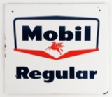 Vintage SSP Mobil Regular Gas Pump Plate Advertising Sign