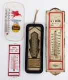 Lot Of Vintage Mobil Promotional Thermometers & More
