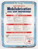 Vintage SST Mobilubrication Mobil Gas Station Embossed Sign