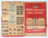 1964 Mobil Lubrication Disc Chart Advertising Sign w/ Shipping Bag