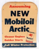 Large Vintage Mobiloil Arctic Cardboard Advertising Sign 44x33