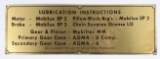Vintage Mobil Service Station Lubrication Brass Instruction Sign