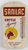 Vintage SST SOCONY-VACUUM Sanilac Cattle Spray Advertising Thermometer Sign