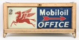 Vintage ROG Mobiloil Service Station Office Window Sign