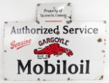Early SSP Gargoyle Mobiloil Authorized Service Oil Rack Advertising Sign