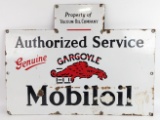 Early SSP Gargoyle Mobiloil Authorized Service Oil Rack Advertising Sign