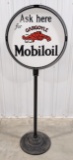 Contemporary SST Gargoyle Mobiloil Lollipop Curb Sign