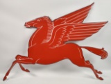 Vintage SSP Mobil Pegasus Die-Cut Flat Service Station Sign 46x34