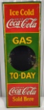 4-1/2ft Early SST Coca-Cola Gas To-Day Embossed Advertising Sign