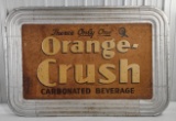 Over 6ft Early SST Orange Crush Soda Embossed Advertising Sign