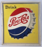 Vintage SST Pepsi-Cola Embossed Bottle Cap Sign