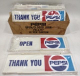 6) Vintage NOS Pepsi Cola Open / Closed Advertising Signs In Original Box