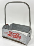 Vintage Pepsi-Cola Embossed Metal Bottle Carrier