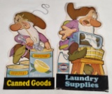 2) Vintage Disney Snow White Store Display Isle Marker Signs / Grumpy