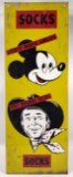 Vintage SST Mickey Mouse / Roy Rogers Socks Sign