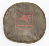 Vintage SOCONY-Vacuum Mobil Service Station Promotional Tractor Seat Cushion w/ Cast Iron Tractor Se