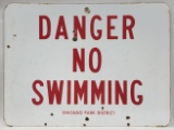 Vintage SSP Chicago Park District No Swimming Sign