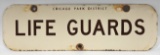 Vintage SSP Chicago Park District Life Guards Sign