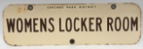 Vintage SSP Chicago Park District WomenÕs Locker Room Sign