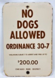 Vintage SSP Chicago Park District No Dogs Allowed Sign