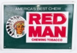 Vintage SST Red Man Chewing Tobacco Embossed Sign